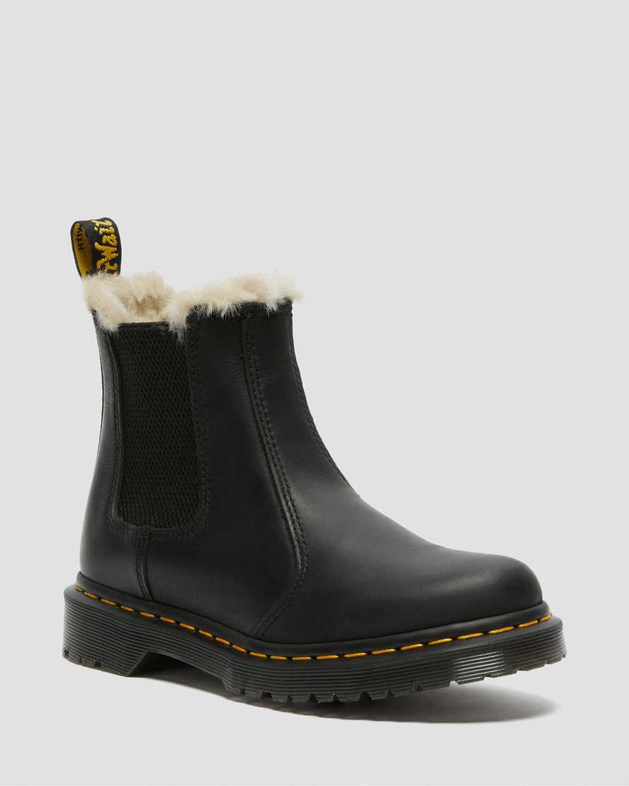 Dr. Martens 2976 Faux Fur Lined Chelsea Støvler Dame Svart [2671ARKZE]